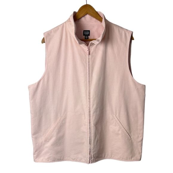 Eileen Fisher Light Pink Sleeveless Zip Front Vest - Picture 2 of 8
